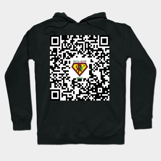 QR for The Krypton Report. Hoodie by Krypton Report Podcast 